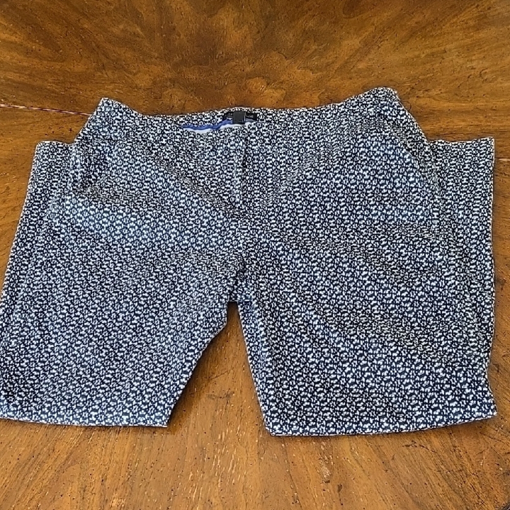 Audrey & Celine Navy/White Print Pants Size 10-